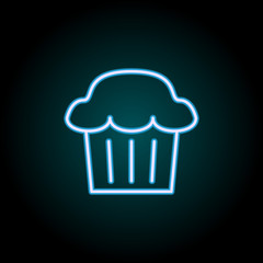 Poster - cup cake neon icon. Elements of Food set. Simple icon for websites, web design, mobile app, info graphics