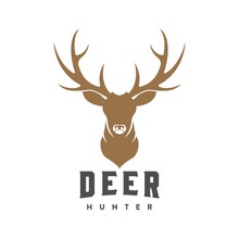 Vintage Deer Head Logo Illustration