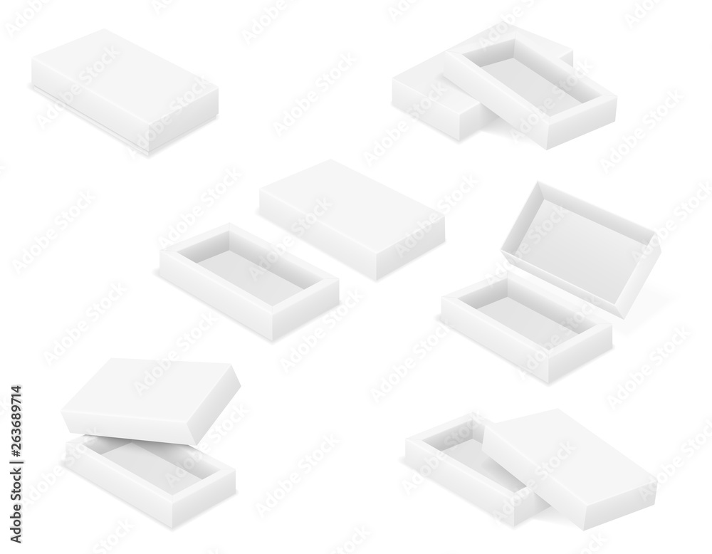 empty cardboard box packaging blank template for design stock vector ...