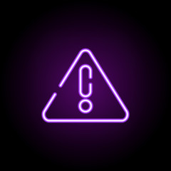 Fototapete - warning sign neon icon. Elements of construction set. Simple icon for websites, web design, mobile app, info graphics