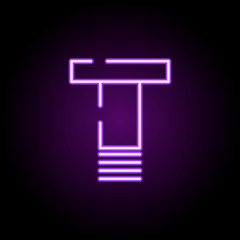 Poster - screw, bolt neon icon. Elements of construction set. Simple icon for websites, web design, mobile app, info graphics