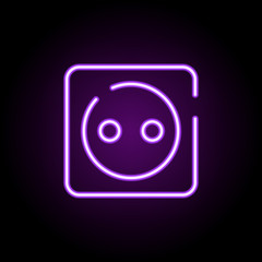 Poster - socket, electricity neon icon. Elements of construction set. Simple icon for websites, web design, mobile app, info graphics