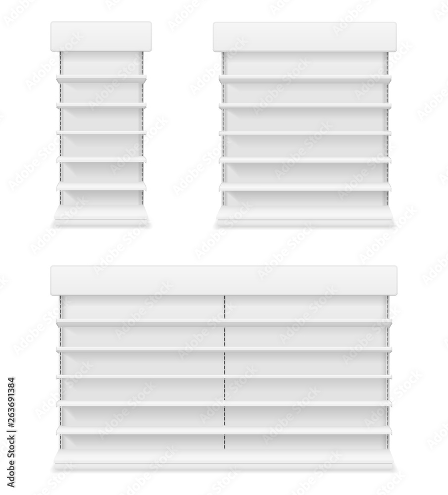 shelving rack for store trading with a sign to advertise goods and ...