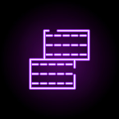 Poster - two bricks neon icon. Elements of construction set. Simple icon for websites, web design, mobile app, info graphics