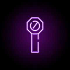Poster - the forbidden neon icon. Elements of construction set. Simple icon for websites, web design, mobile app, info graphics