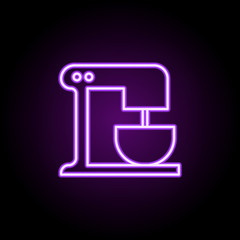 Poster - mixer neon icon. Elements of web set. Simple icon for websites, web design, mobile app, info graphics