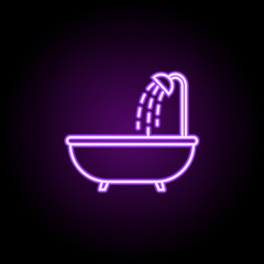 Poster - bath with shower neon icon. Elements of web set. Simple icon for websites, web design, mobile app, info graphics
