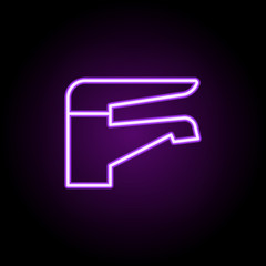 Poster - faucet in bathroom neon icon. Elements of web set. Simple icon for websites, web design, mobile app, info graphics