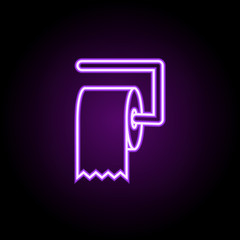 Poster - toilet paper neon icon. Elements of web set. Simple icon for websites, web design, mobile app, info graphics