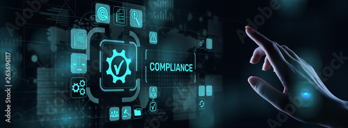 Fotomural Compliance concept with icons and text