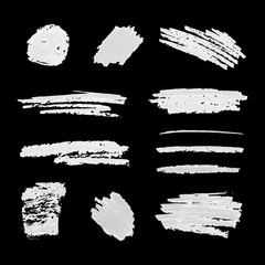 Wall Mural - vector chalk texture brush set, chalk on blackboard.