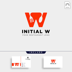 initial w food equipment simple logo template vector icon abstract