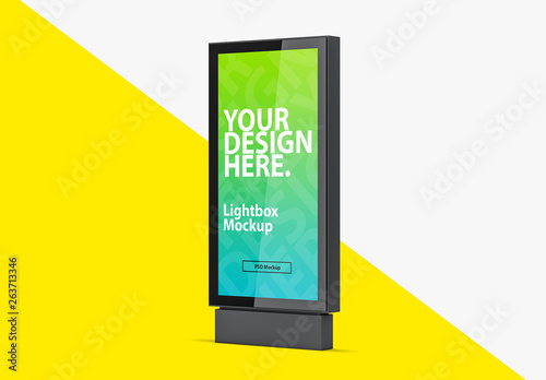 Download Vertical Lightbox Mockup Stock Template Adobe Stock
