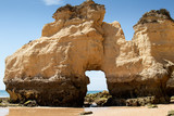 Fototapeta Desenie - The rocky cliffs of Vale do Olival beach in Armacao de Pera, Portugal