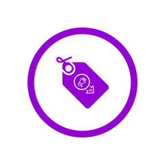 Sticker - Discount,price,sale, shopping,offer,  business product discount dark violet color icon