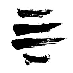 Black ink vector brush strokes. Vector illustration. Grunge texture.