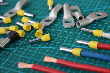 electric wire tips on the table