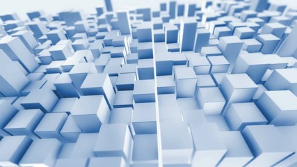 Poster - Abstract cubes move, 3d animation 4k