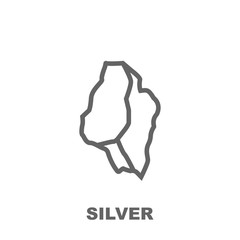 Poster - Silver icon. Element of row matterial icon. Thin line icon for website design and development, app development. Premium icon
