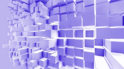 Poster - Abstract cubes move, 3d animation 4k