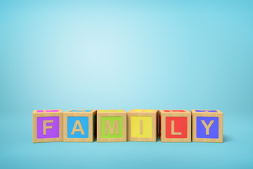 Poster - 3d rendering of alphabet toy blocks on blue background.