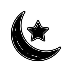 Poster - crescent moon and star icon. Element of Arabian for mobile concept and web apps icon. Glyph, flat icon for website design and development, app development