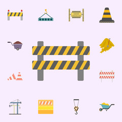 Poster - road closed street barrier on road colored icon. Building materials icons universal set for web and mobile