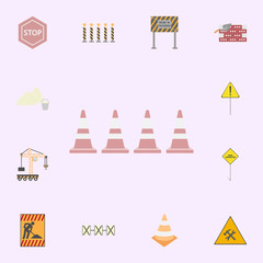 Poster - road cones colored icon. Building materials icons universal set for web and mobile
