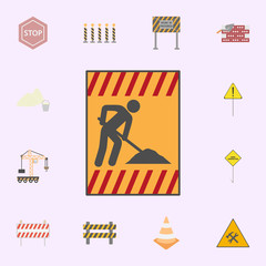 Poster - repair mark colored icon. Building materials icons universal set for web and mobile
