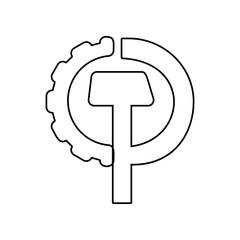 Poster - hammer and mechanism icon. element of communism capitalism for mobile concept and web apps icon. out