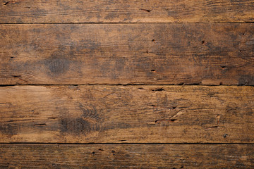 Dark old wooden table texture background top view