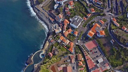 Wall Mural - Beautiful mountain landscape of Madeira island, Portugal. Aerial view. 4K drone footage.