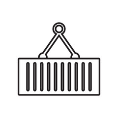 Poster - crane holding container icon. Element of Constraction tools for mobile concept and web apps icon. Outline, thin line icon for website design and development, app development