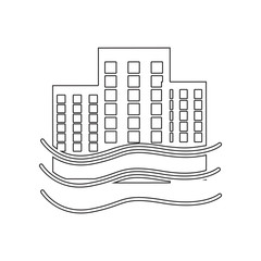 Poster - Tornado swirl damages village house icon. Element of Desister for mobile concept and web apps icon. Outline, thin line icon for website design and development, app development
