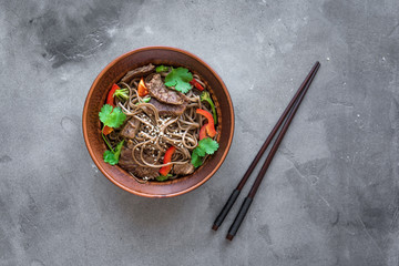 Wall Mural - Stir fried soba and beef