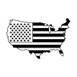 © Jemastock - United states map outline patriotic isolated in black and white