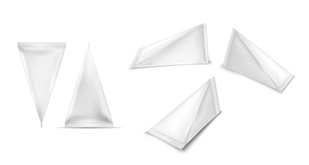 white triangular cardboard package for beverage, juice and milk