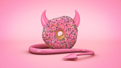 Wall Mural - Donut diabolique. 3d rendering