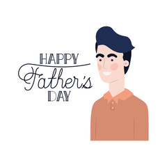 Wall Mural - happy father day label with man icon