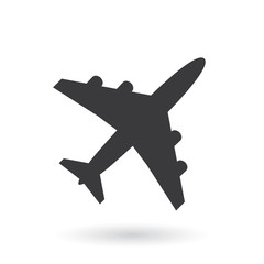 Poster - Plane icon. Flat style - stock vector.