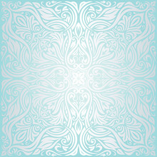 Shiny Silver Turquoise Floral Vintage Holiday Invitation Background Trend Mandala Design