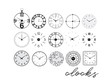 clocks collection vector illustration.  clock icons. 