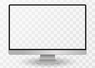 desktop pc vector mocup. monitor display with blank screen isolated on background. vector illustrati