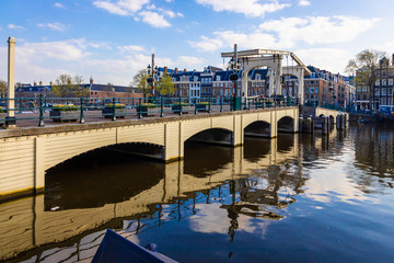 Wall Mural - Skinny bridge in the morning in Amsterdam, Netherlands