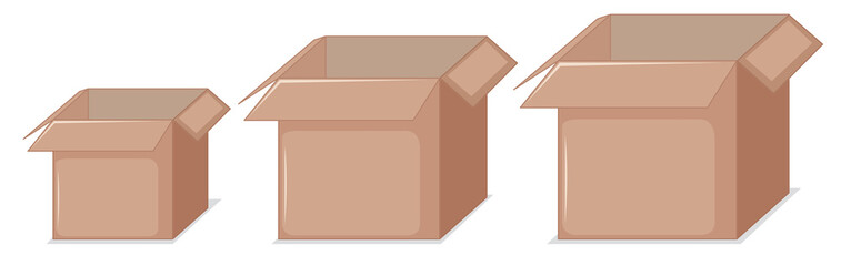 Set of cardboard boxes