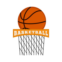 Wall Mural - Isolated basketball logo with text. Vector illustration design