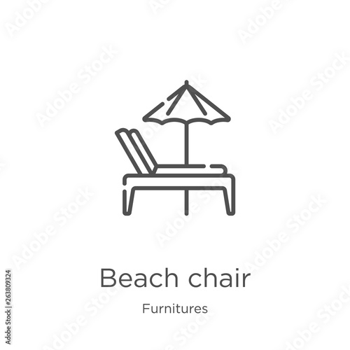 Cuadros en Lienzo beach chair icon vector from furnitures collection