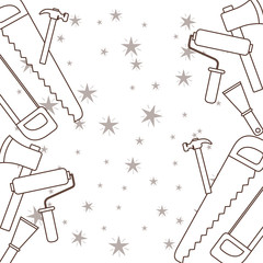 Sticker - construction tools pattern isolated icon