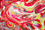 Fototapeta Tęcza - Beautiful abstract painting is a painting technique Ebru .Turkish Ebru style on the water with acrylic paints wring wave.Stylish combination of luxury.Contemporary art marble liquid texture 