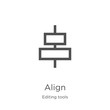 align icon vector from editing tools collection. Thin line align outline icon vector illustration. Outline, thin line align icon for website design and mobile, app development.